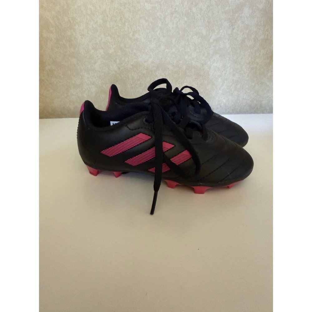 adidas Youth Soccer Cleats Black Pink 10K US Size Soccer Footwear for Youth